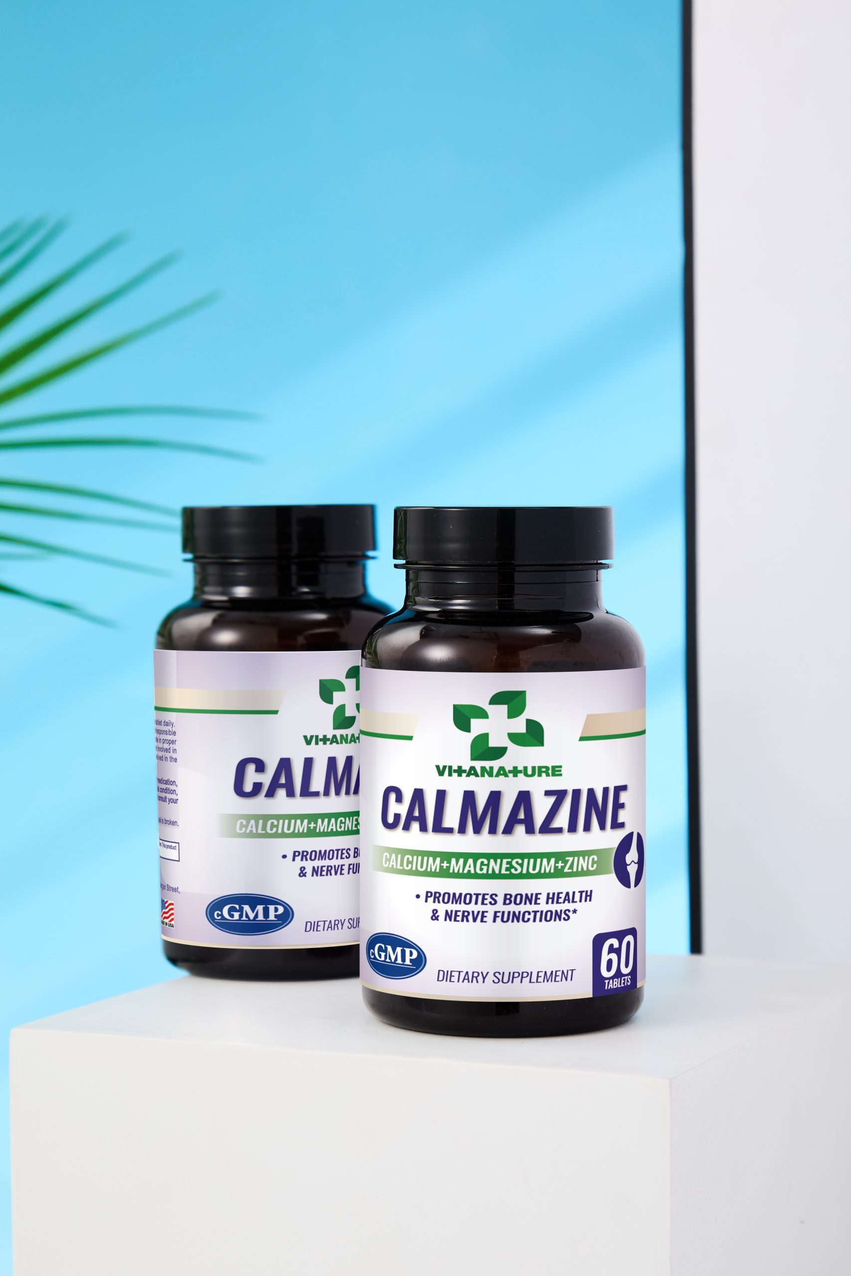 CALMAZINE / Promotes Bone Health and Nerve Functions / 60 Tablets - Image 2